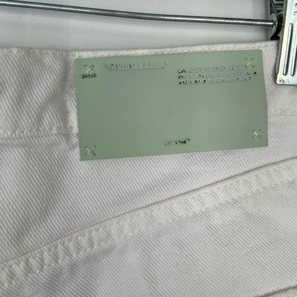 $535 Off-White White Black Logo Stone-Washed Distressed Denim Shorts size 27 - Picture 10 of 12